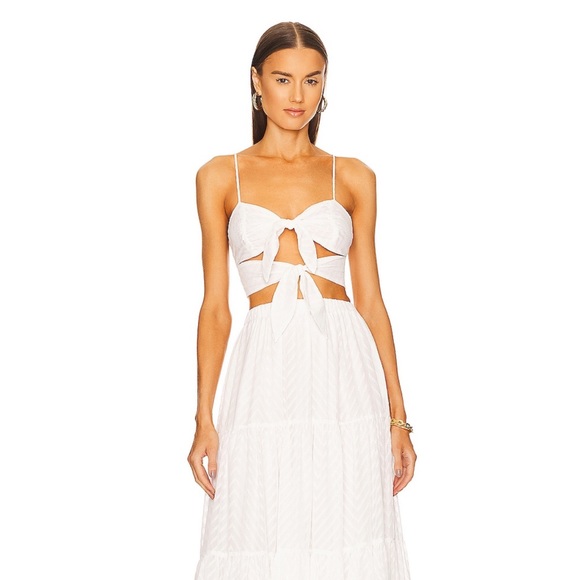 Michael Costello Tops - Michael Costello X Revolve White Strappy Crop Top